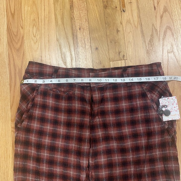 NWT Free People Red Combo Plaid Pants - Picture 9 of 9